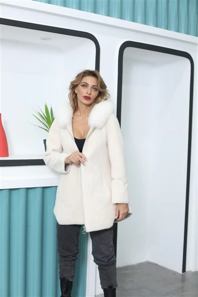 Naiste lambaliha shearling mantel